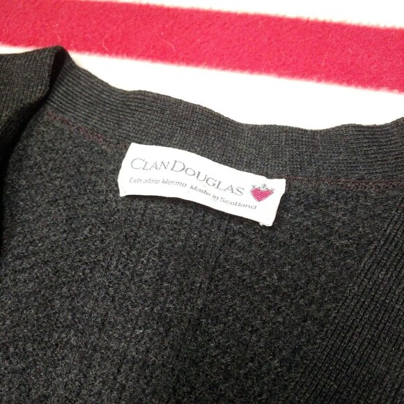 VTG Clan Douglas Cardigan Sweater Mens‎ S? Merino Wool Eclectic Grandpa Scotland - Picture 3 of 7